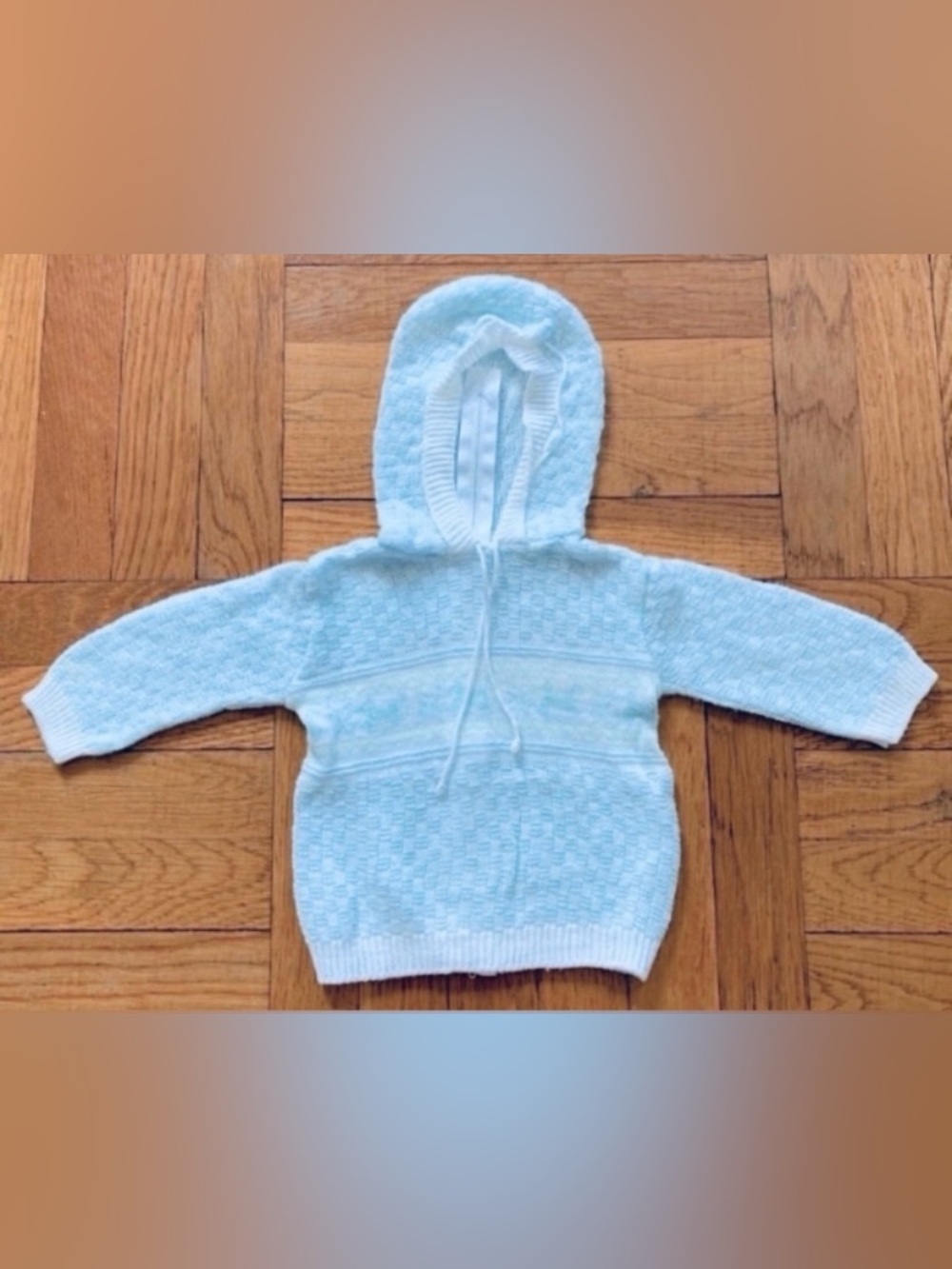 Soft Knit Baby Hooded Sweater - Light Blue